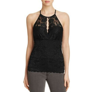 GUESS Jessica Black Lace Halter Neck Tank Top M Y2K
